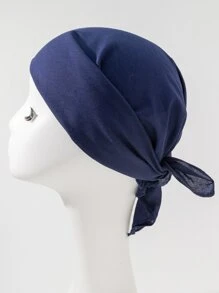 1 pieza Pañuelo de bandana clásico de unicolor, multiuso como diadema, braga para el cuello o mascarilla facial para deportes y actividades al aire libre - Azul Marino - Ver 4