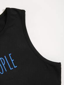 SHEIN Unity Top tank con estampado de letra - Negro - Ver 4