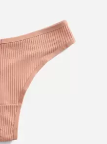 7 paquetes Conjunto de bragas sexy sin marcas de ropa interior de punto acanalado - Multicolor - Ver 4