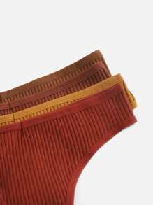 7 paquetes Conjunto de bragas sexy sin marcas de ropa interior de punto acanalado - Multicolor - Ver 5