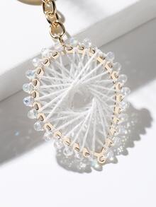 水鑽裝飾編織水滴墜飾鑰匙圈 - 彩色 - 查看 3