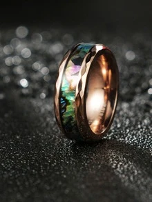 男士鐳射圓環 - 復古銀色 - 查看 2