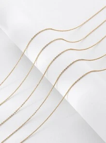 5 piezas Collar minimalista - Amarillo Oro - Ver 1