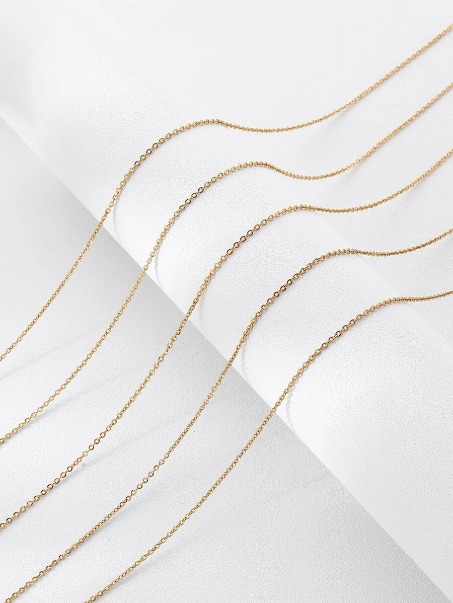 5 piezas Collar minimalista - Amarillo Oro - Ver 1