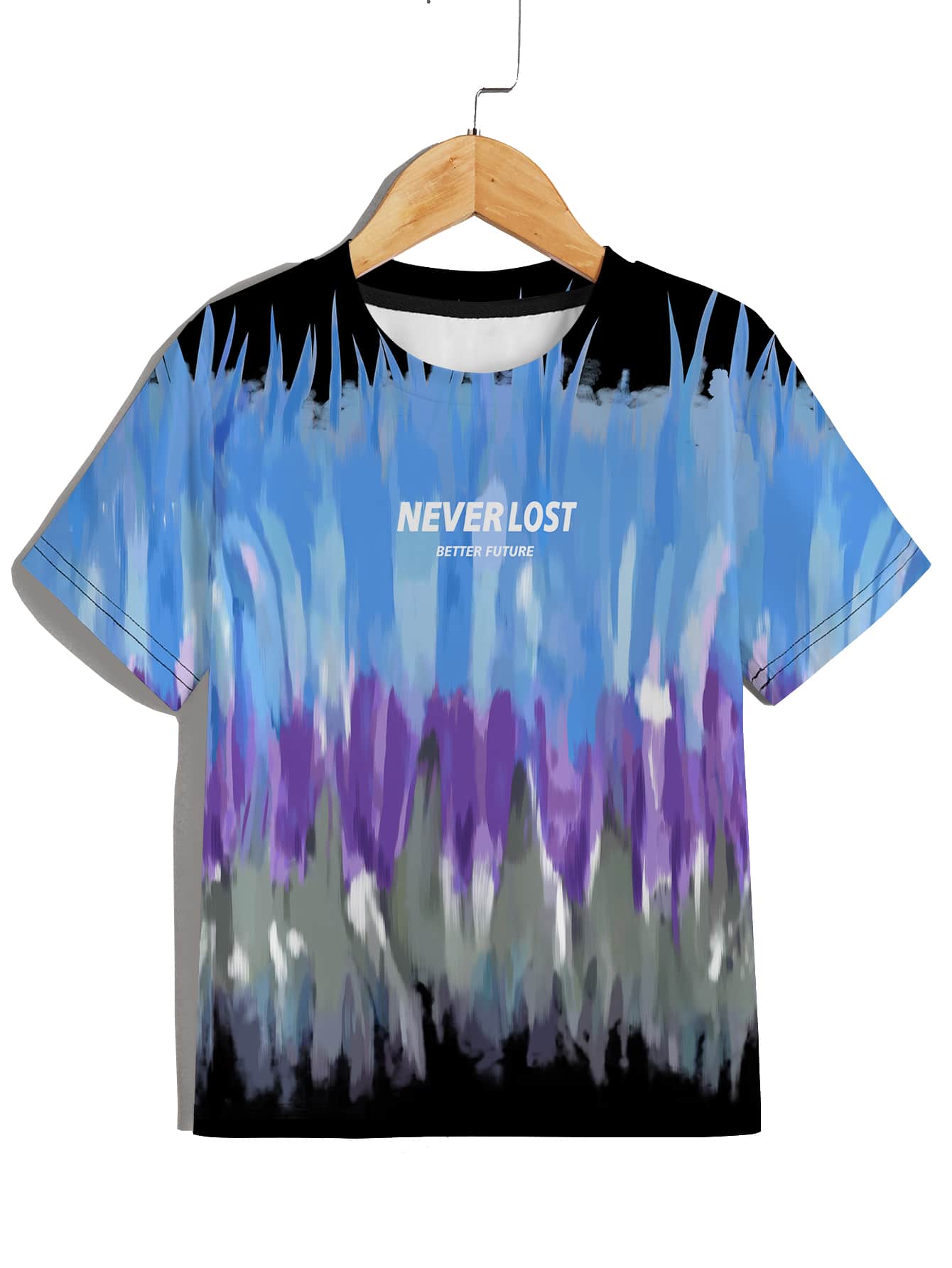 Boys Letter And Brush Print Tee - Multicolor - View 1