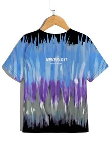 Boys Letter And Brush Print Tee - Multicolor - View 2