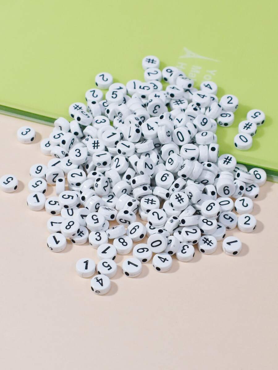 1 gói Hạt số 7mm - Đen và trắng - Xem 1