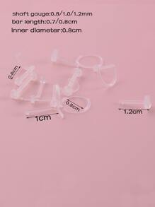 12pcs Clear Nose Ring - Clear - View 4