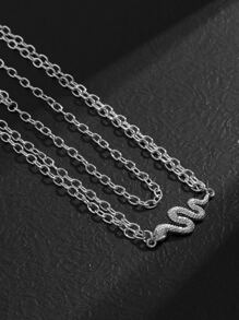 Những người đàn ông thời trang và phổ biến Chuỗi trang trí cơ thể hình rắn hợp kim để làm quà tặng trang sức và cho một vẻ ngoài sành điệu - Bạc - Xem 5