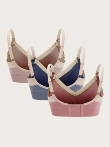 孕婦3件蕾絲邊無鋼圈內衣 - 彩色 - 查看 2