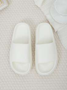Women's Fashionable Minimalist Strap Plastic Slippers - White - View 6