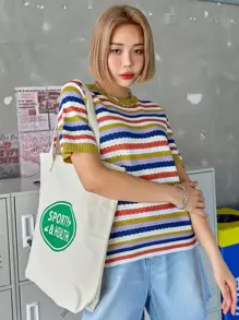 FRIFUL Women'S Striped Knit Top - Multicolor - View 3