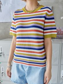 FRIFUL Women'S Striped Knit Top - Multicolor - View 4