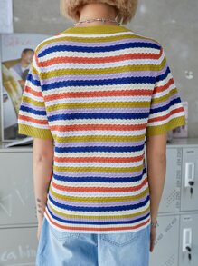 FRIFUL Women'S Striped Knit Top - Multicolor - View 6