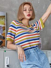 FRIFUL Women'S Striped Knit Top - Multicolor - View 8