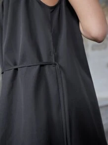 DAZY Đầm hai dây trơn, đầm maxi nữ thường ngày - màu đen - Xem 6