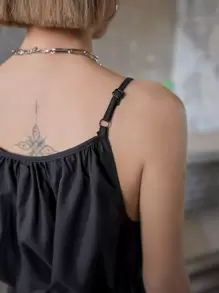 DAZY Đầm hai dây trơn, đầm maxi nữ thường ngày - màu đen - Xem 8