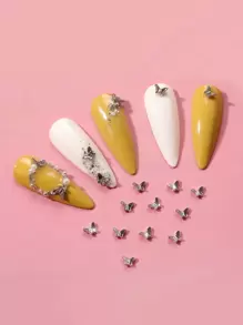 10 件装蝴蝶形美甲装饰 DIY 指甲饰品 指甲宝石 美甲用品