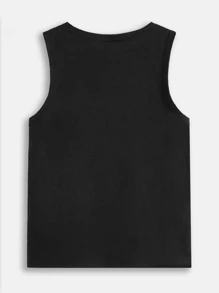 SHEIN Boys 3pcs Solid Round Neck Tank Top - Multicolor - View 6