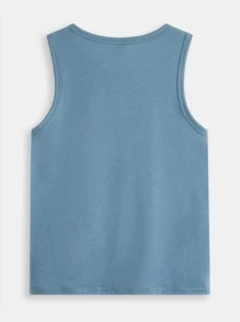 SHEIN Boys 3pcs Solid Round Neck Tank Top - Multicolor - View 8