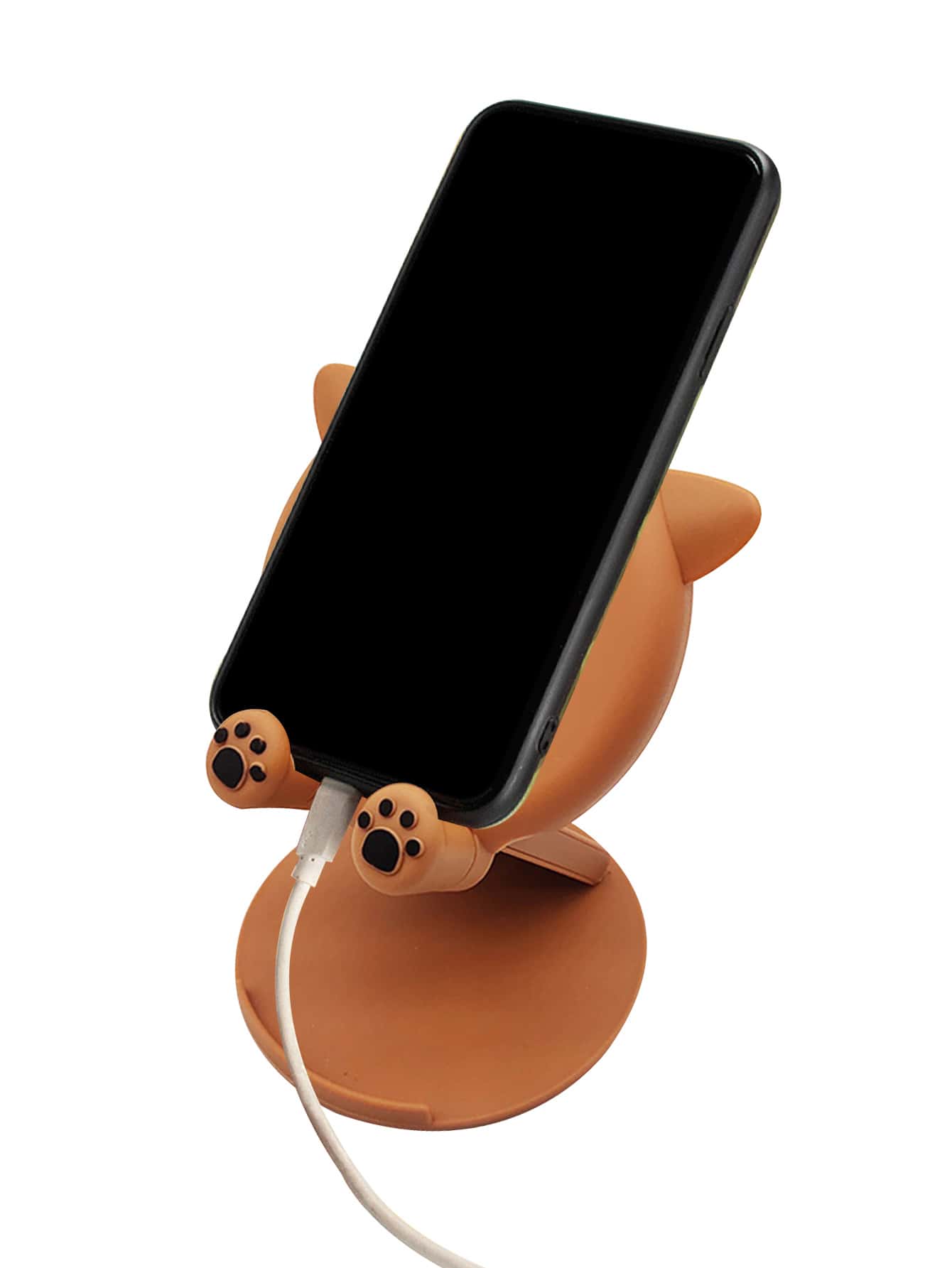 卡通圖案可折疊手機支架 - 鏽棕色 - 查看 1