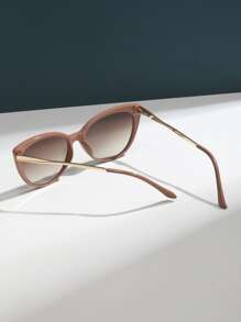 貓眼著色鏡片太陽眼鏡 - 卡其色 - 查看 4