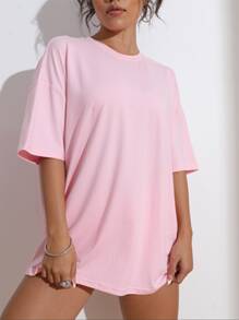 SHEIN Unity Camiseta con estampado de eslogan y cara de dibujo animado DESEAR FELIZ TODOS LOS DÍAS DESEAR FELIZ TODOS LOS DÍAS DESEAR FELIZ TODOS LOS DÍAS DESEAR FELIZ TODOS LOS DÍAS DESEAR FELIZ TODOS LOS DÍAS DESEAR FELIZ TODOS LOS DÍAS - Rosa Pálido - Ver 2