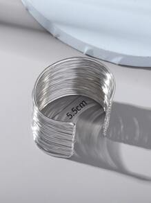 金屬開口手鐲 - 銀色 - 查看 3