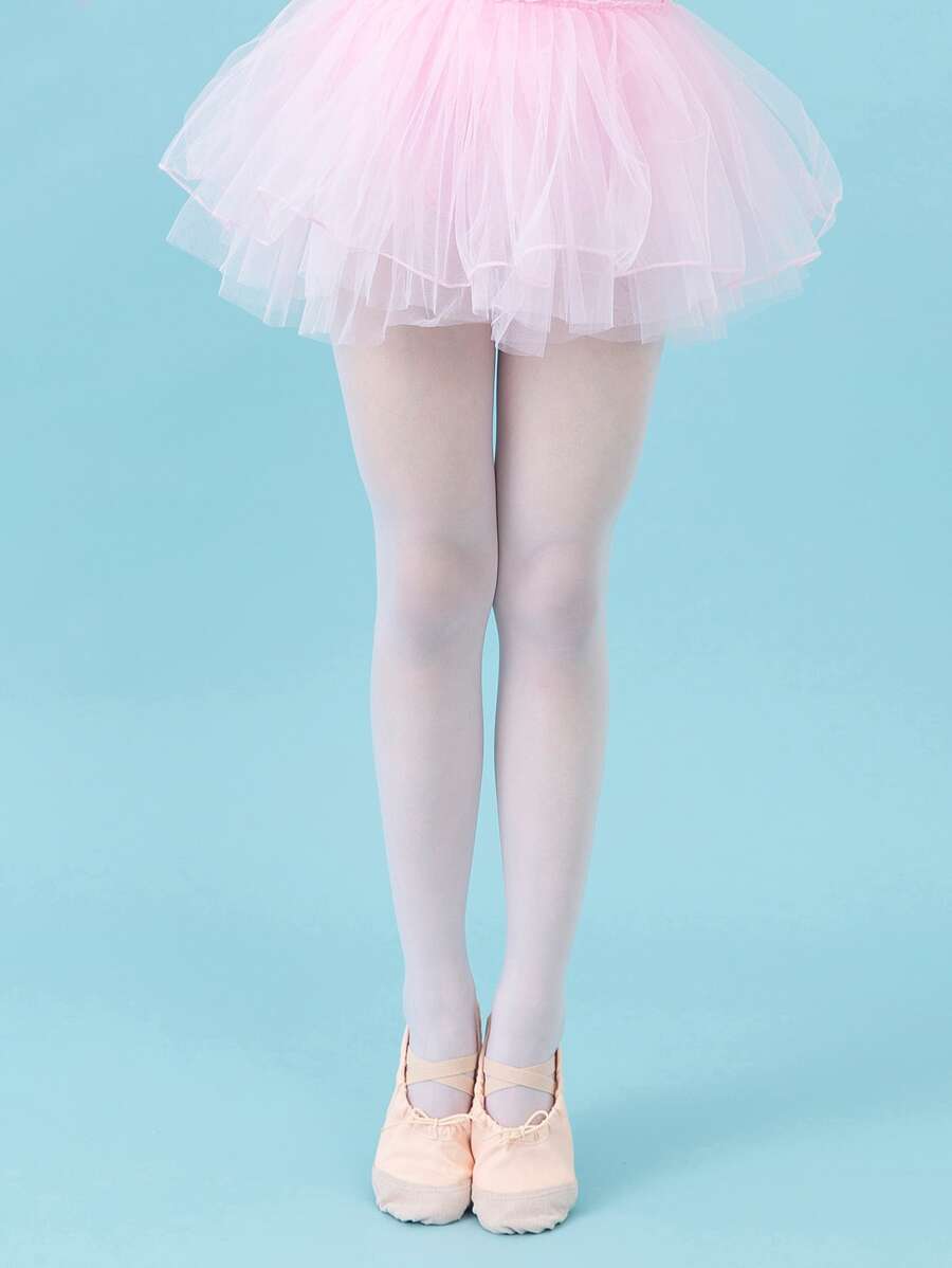 Toddler Girls Solid Tights - White - View 1