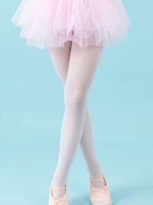 Toddler Girls Solid Tights - White - View 2