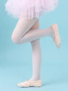 Toddler Girls Solid Tights - White - View 3