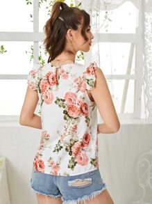 SHEIN VCAY 印花荷葉邊襯衫 - 彩色 - 查看 2