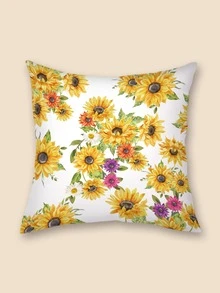 向日葵圖案靠墊套不附帶墊芯 - 彩色 - 查看 1