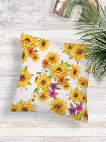 向日葵圖案靠墊套不附帶墊芯 - 彩色 - 查看 3