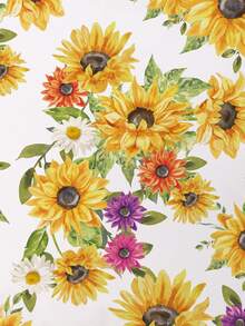 向日葵圖案靠墊套不附帶墊芯 - 彩色 - 查看 5