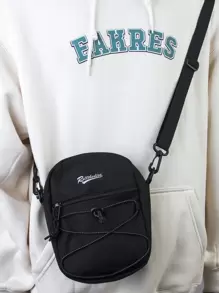 rollthedice Túi đeo vai đa năng thời trang cho học sinh trung học phổ thông Túi đeo vai đa năng cho sinh viên năm nhất Túi thường ngày Túi đeo vai nam mini có dây rút họa tiết chữ vá trang trí Túi vuông, Túi xách tay Túi đi học Túi tote Túi quà tặng Túi đen Túi đeo chéo cắm trại Túi du lịch mùa hè Túi đi nghỉ hè Túi đựng đồ dùng học tập mùa xuân Túi đựng điện thoại thiết yếu - màu đen - Xem 1