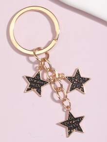 Llavero con diseño de letra con diseño de estrella - Negro - Ver 2