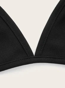 SHEIN CURVE+ Plus Size Solid Colored Bandage Design Camisole Top - Black - View 4