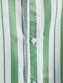 Manfinity Hombres Camisa con estampado de rayas con botón - Multicolor - Ver 5