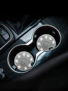 1入組水鑽裝飾汽車杯墊 - 白色 - 查看 3