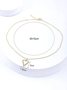 Dây chuyền Khối Zirconia  Mặt dây chuyền trái tim - Vàng - Xem 5