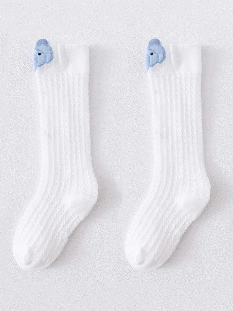 Trang trí voi con trên tất bắp chân - trắng - Xem 1