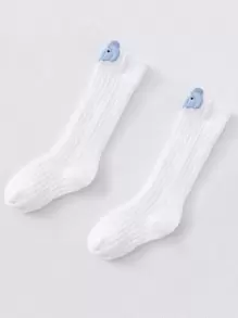 Trang trí voi con trên tất bắp chân - trắng - Xem 2