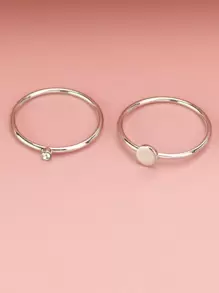 8pcs Cincin Logam Minimalis - Perak - View 6