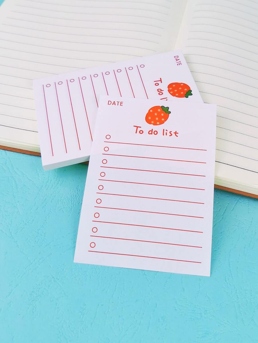 1 Stück Haftnotizen Erdbeere Muster, Horizontale - Verschiedenfarbig - Übersicht 1