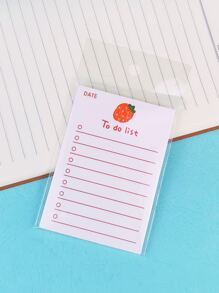 1개 딸기 패턴 가로줄 스티커 메모 - 멀티컬러 - 보기 3