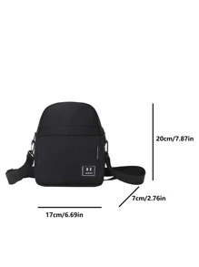 Bolsa cruzada multifuncional tipo bandolera para estudiantes universitarios y de preparatoria, bolsa informal tipo bandolera con parche para viajes, universidad, actividades al aire libre, deportes, transporte, bolsa tipo bandolera, bolsa de hombro, bolsa lateral, bolsa negra, bolsa cuadrada, esenciales de viaje, bolsa para hombre para vacaciones de verano, útiles escolares para estudiantes universitarios, regalos para hombres, bolsa tipo bandolera para hombre, bolsa cruzada, bolsa lateral, de regreso a la escuela, otoño, bolsa de mensajero, bolsa para hombre, bolsa cilíndrica, dinero viejo, Halloween, Navidad - Negro - Ver 4