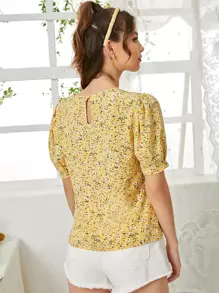 SHEIN Clasi Áo sơ mi nữ Nút Họa tiết hoa Boho - Nhiều màu - Xem 2