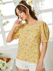 SHEIN Clasi Áo sơ mi nữ Nút Họa tiết hoa Boho - Nhiều màu - Xem 3