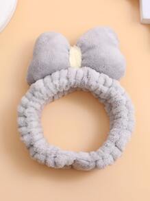 Bow Decor Bath Headband - Grey - View 1